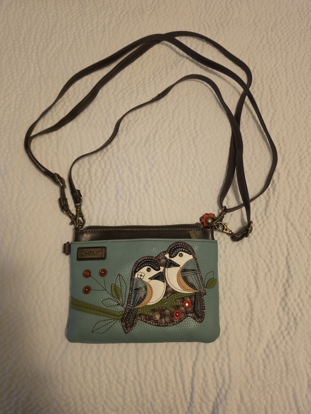 Chala Teal Bird Crossbody Bag